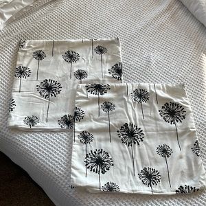 Two Black and White Pillow Covers